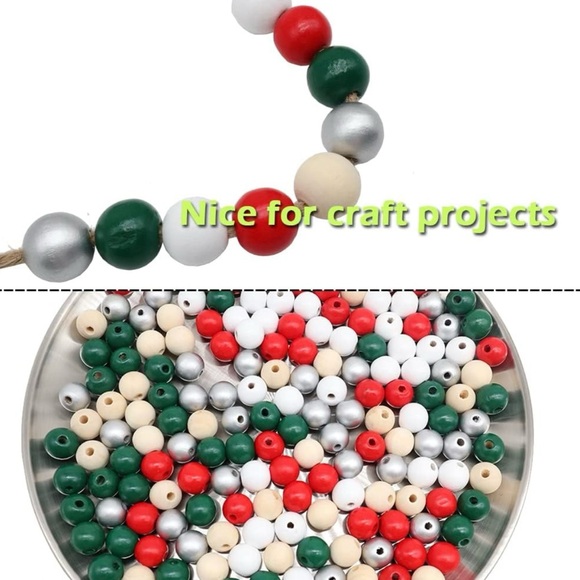 AWEELON 200Pcs Easter Wooden Beads for Craft Jewellery Making NIB - Picture 5 of 6